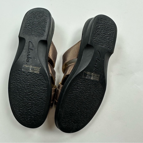 Clarks Comfort Leather Sandals Size 8 Wide - Picture 6 of 7